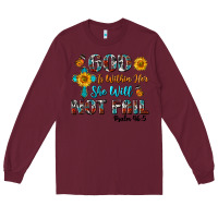 Burgundy god is within her she will not fail Long Sleeve Tee - BundleAndBundleShop