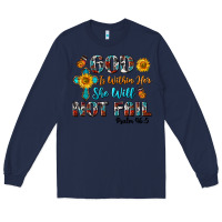 Navy god is within her she will not fail Long Sleeve Tee - BundleAndBundleShop