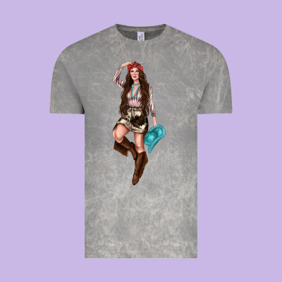 Western Cowgirl Vintage Tee Designed By Nancycooperartshop