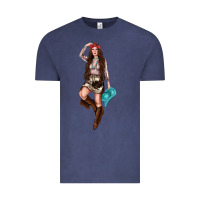 Vintage Denim western cowgirl Vintage Tee - NancyCooperArtShop