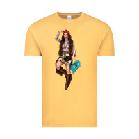 Vintage Mustard western cowgirl Vintage Tee - NancyCooperArtShop