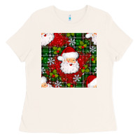 Bone Christmas Santa Claus Seamless Pattern Ladies Tee - BundleAndBundleShop