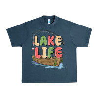 Midnight Navy lake life Urban Heavy Tee - MaliasSmallBusiness