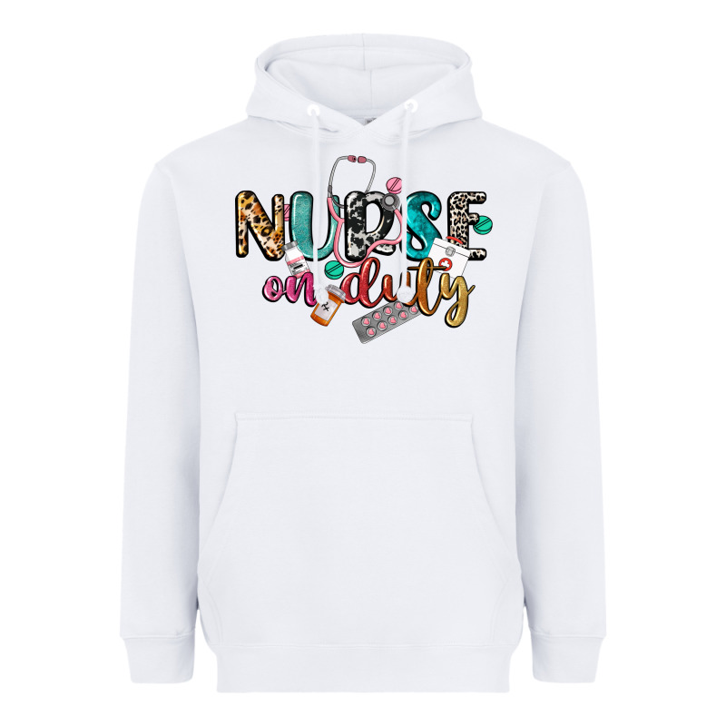 Nurse On Duty Heavyweight Hoodie by CowGirlArtShop | Teevron