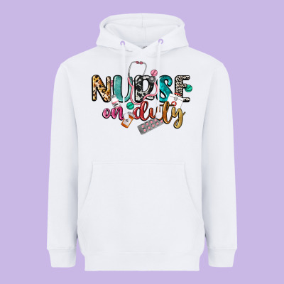 Nurse On Duty Heavyweight Hoodie Designed By Cowgirlartshop