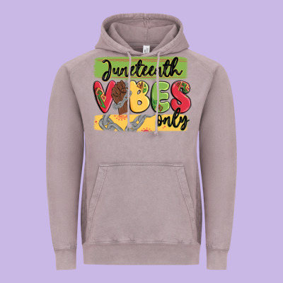 Juneteenth Vibes Only Vintage Hoodie Designed By Maliassmallbusiness