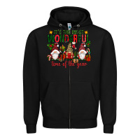 Black It's the most wonderful time of the year Zipper Hoodie - NancyCooperArtShop