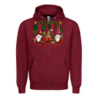 Burgundy It's the most wonderful time of the year Zipper Hoodie - NancyCooperArtShop