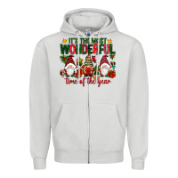 Dove Grey It's the most wonderful time of the year Zipper Hoodie - NancyCooperArtShop