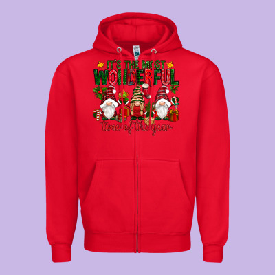 It's The Most Wonderful Time Of The Year Zipper Hoodie Designed By Nancycooperartshop