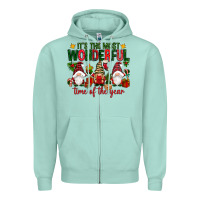 Seafoam It's the most wonderful time of the year Zipper Hoodie - NancyCooperArtShop