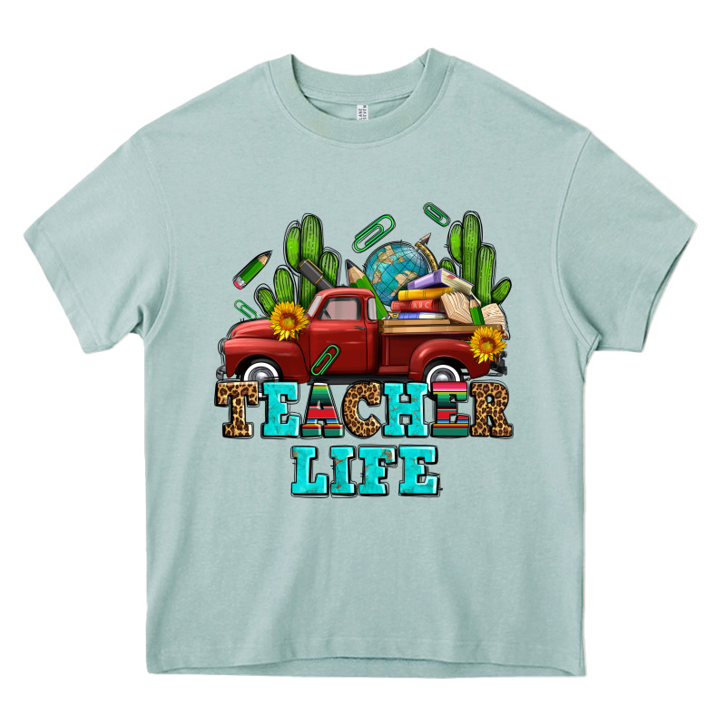 Teacher Life Western Truck And Books Heavy Core Tee by AdoDesignShop | Teevron