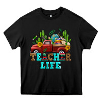 Black teacher life western truck and books Heavy Core Tee - AdoDesignShop