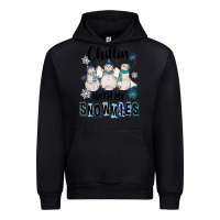Black Chillin With My Snowmies Urban Hoodie - FaDigitalArtStudio