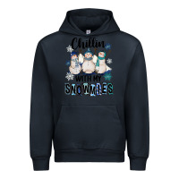 Navy Chillin With My Snowmies Urban Hoodie - FaDigitalArtStudio