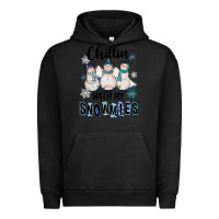 Pigment Black Chillin With My Snowmies Urban Hoodie - FaDigitalArtStudio