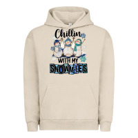 Pigment French Oak Chillin With My Snowmies Urban Hoodie - FaDigitalArtStudio
