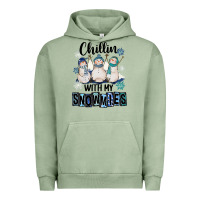 Pigment Oil Green Chillin With My Snowmies Urban Hoodie - FaDigitalArtStudio