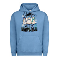 Pigment Pebble Blue Chillin With My Snowmies Urban Hoodie - FaDigitalArtStudio