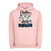 Pigment Salmon Chillin With My Snowmies Urban Hoodie - FaDigitalArtStudio