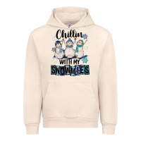 Sandshell Chillin With My Snowmies Urban Hoodie - FaDigitalArtStudio