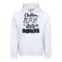 White Chillin With My Snowmies Urban Hoodie - FaDigitalArtStudio