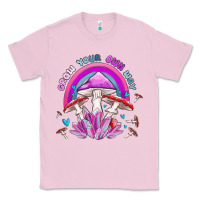 Bubblegum Pink grow your own way crystal and mushroom Classic Tee - MaliasSmallBusiness