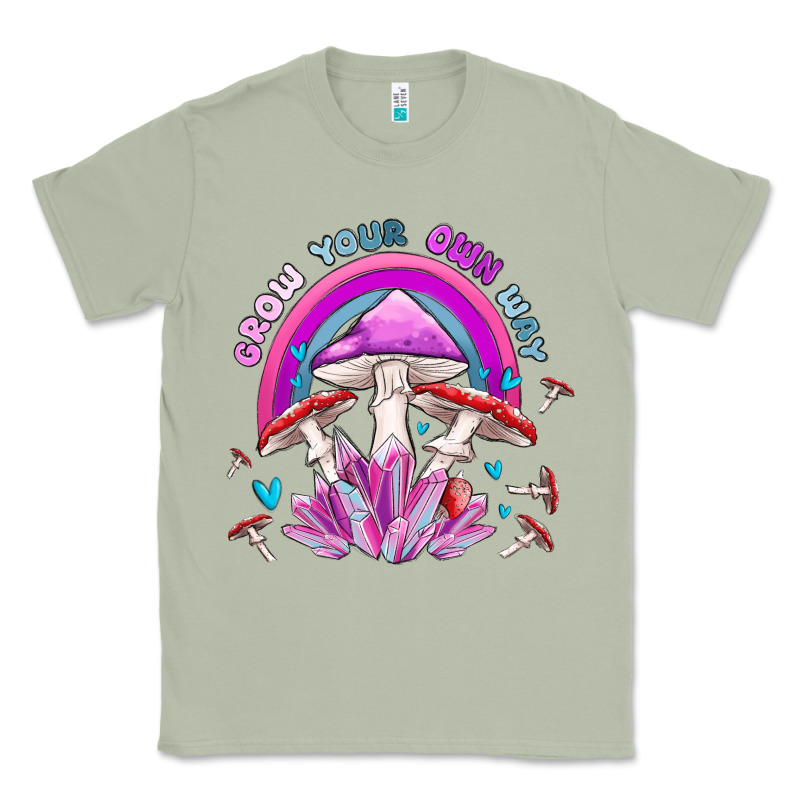 Grow Your Own Way Crystal And Mushroom Classic Tee by MaliasSmallBusiness | Teevron