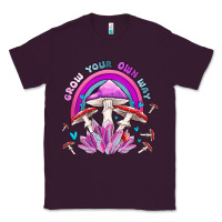 Plum grow your own way crystal and mushroom Classic Tee - MaliasSmallBusiness