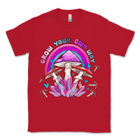 Red grow your own way crystal and mushroom Classic Tee - MaliasSmallBusiness