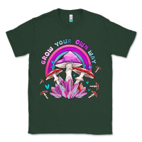 Sports Green grow your own way crystal and mushroom Classic Tee - MaliasSmallBusiness