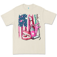 Bone American flag and dental elements with teeth Premium Tee - AdoDesignShop