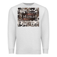 Oatmeal Heather mama cowhide cowgirl Premium Sweatshirt - CowGirlArtShop
