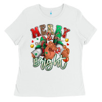 White merry and bright black man sneakers Ladies Tee - RanaPortraitStore