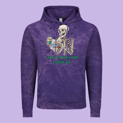 I Like My Books Spicy And Coffee Icy Vintage Hoodie Designed By Maliassmallbusiness