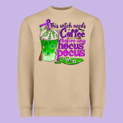This Witch Needs Coffee Before Any Hocus Pocus Heavyweight Sweatshirt Designed By Bundleandbundleshop