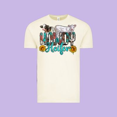 Western Howdy Heifer Vintage Tee Designed By Nancycooperartshop