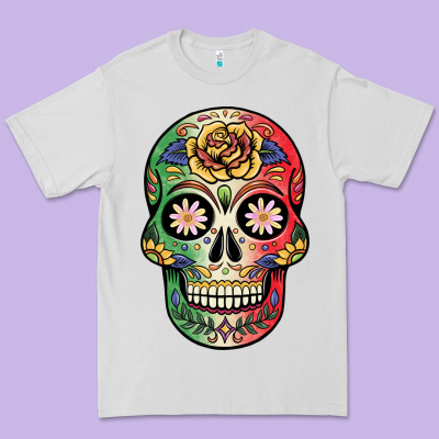Mexican Skull Premium Tee Designed By Jahusdesignshop