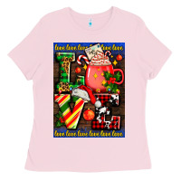 Bubblegum Pink love coffee cup Christmas Ladies Tee - AdoDesignShop