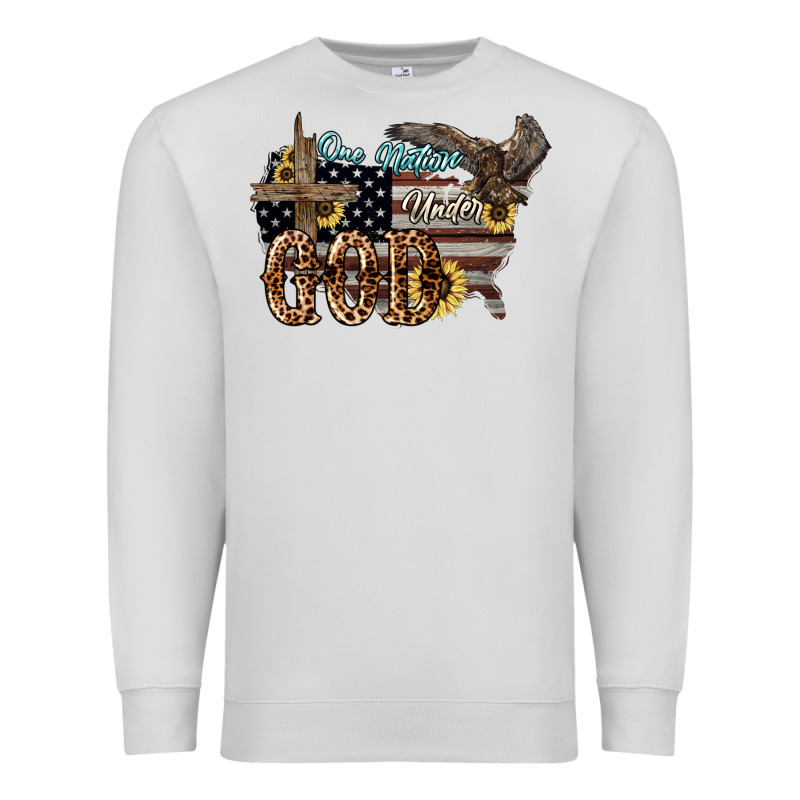One Nation Under God 4th Of July Premium Sweatshirt by HowdyJamesFarm | Teevron