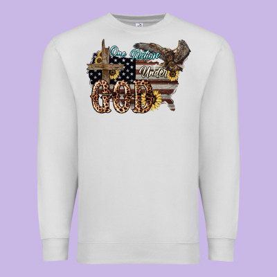 One Nation Under God 4th Of July Premium Sweatshirt Designed By Howdyjamesfarm