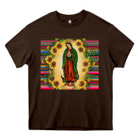 Chocolate Brown our lady of guadalupe Heavy Core Tee - JahusDesignShop