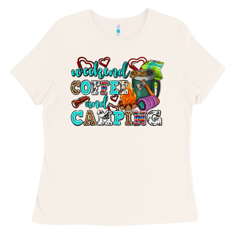 Weekend Coffee And Camping Ladies Tee by AdoDesignShop | Teevron