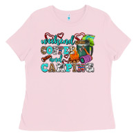 Bubblegum Pink weekend coffee and camping Ladies Tee - AdoDesignShop