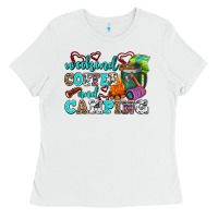 White weekend coffee and camping Ladies Tee - AdoDesignShop