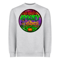Heather Grey halloween round earrings 2 Heavyweight Sweatshirt - BundleAndBundleShop
