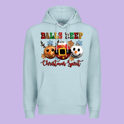 Balls Deep Christmas Spirit Premium Hoodie Designed By Cowgirlartshop