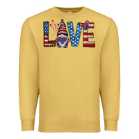 Antique Gold 4th Of July love gnome Premium Sweatshirt - HowdyJamesFarm