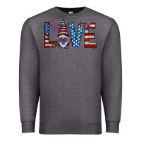 Charcoal Heather 4th Of July love gnome Premium Sweatshirt - HowdyJamesFarm