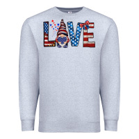 Heather Grey 4th Of July love gnome Premium Sweatshirt - HowdyJamesFarm